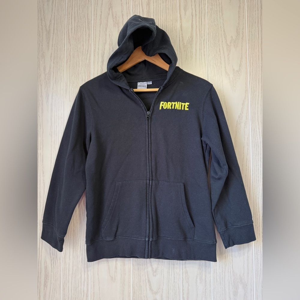 Fortnite Zip-Up Hoodie Youth XL Black EUC